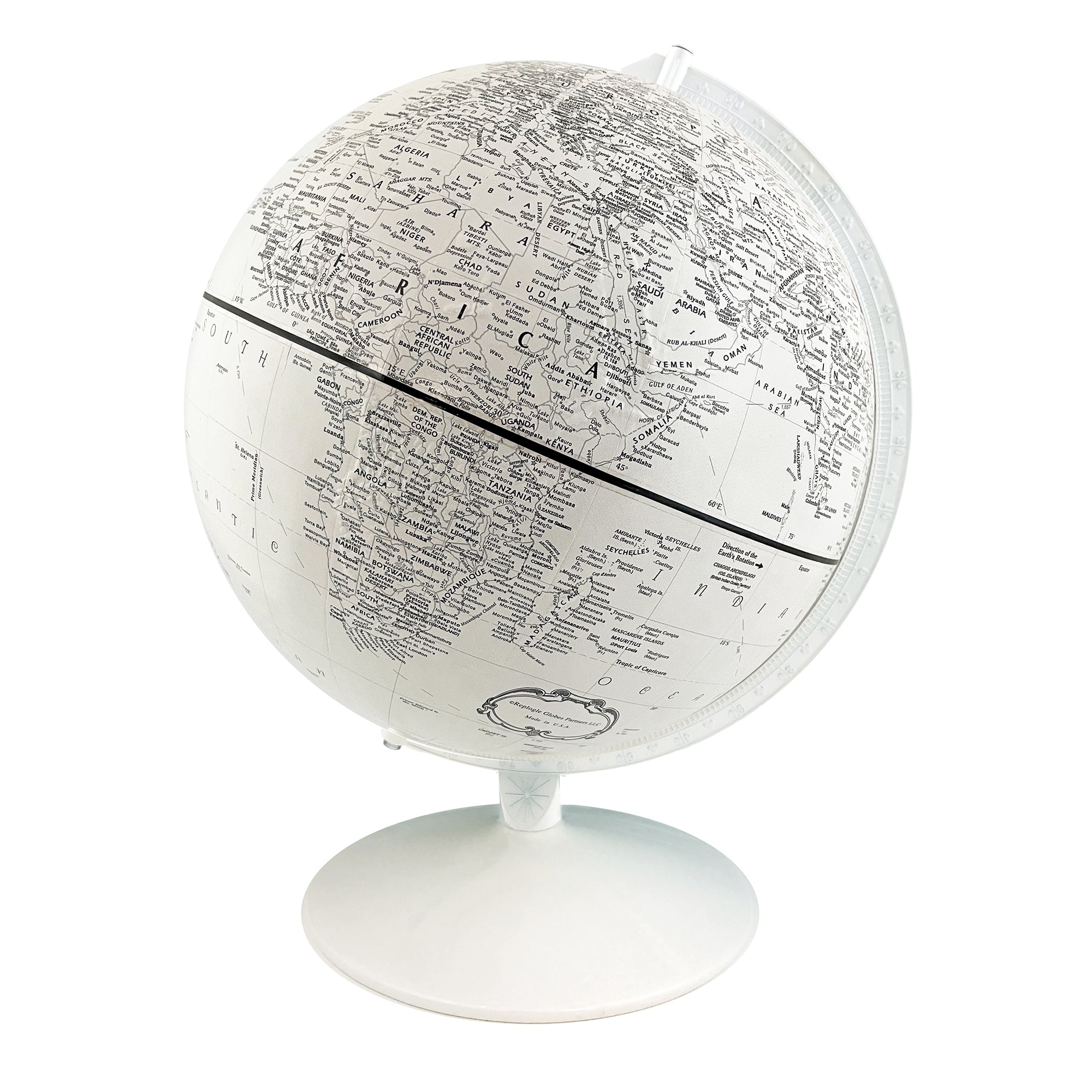 Pensacola White Ocean Globe - 12 Inch
