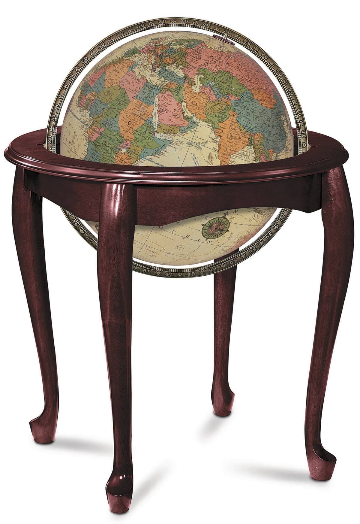 Replogle Queen Anne Illuminated Floor Globe - 16 Inch