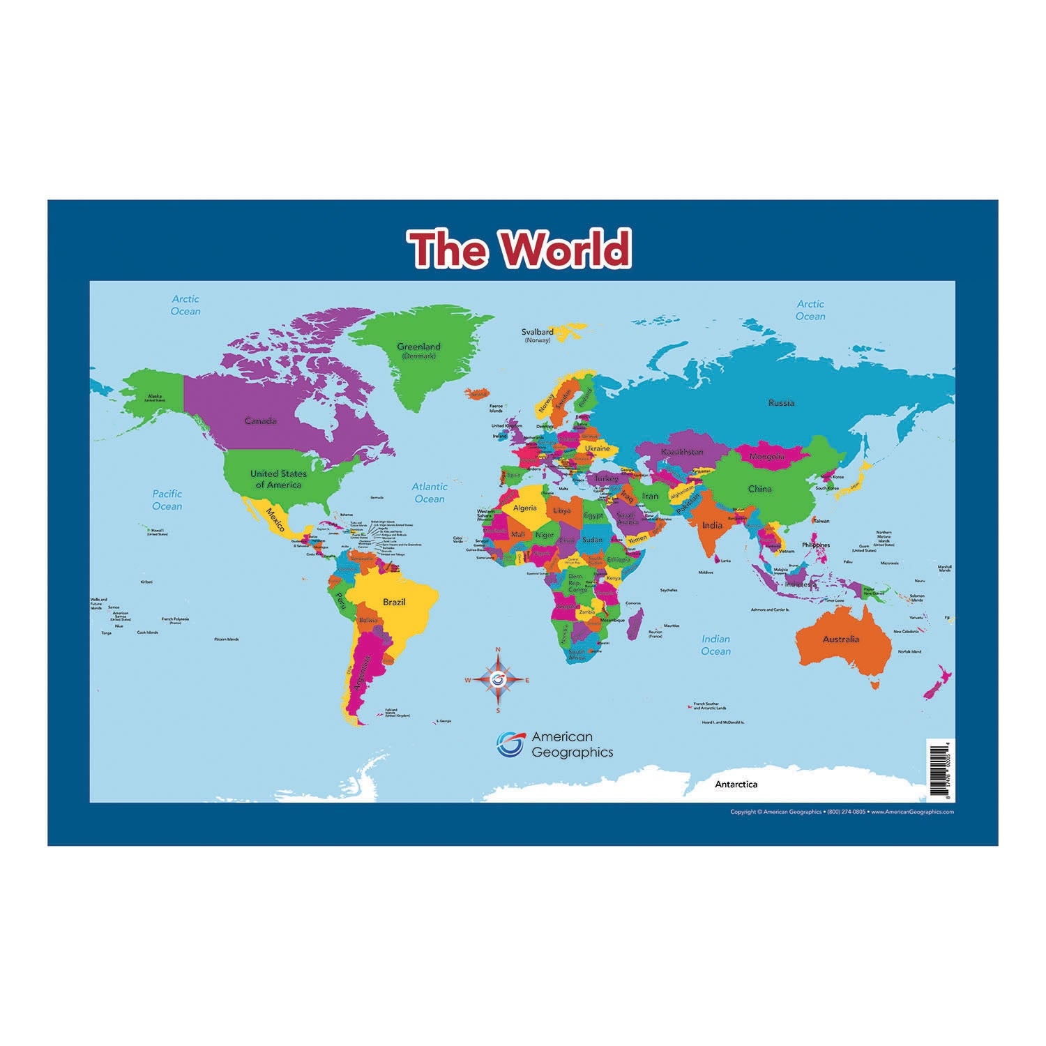 World Map for Kids (18" x 26" Laminated) by Lighthouse Geographics