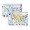 World & United States Maps with Flags for Kids (Two Maps, 36" x 24" Laminated) by Lighthouse Geographics