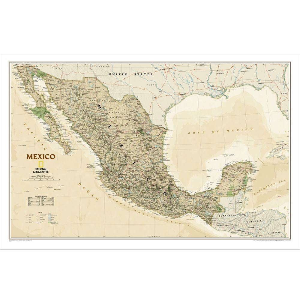 Mexico Executive Map - Standard Paper