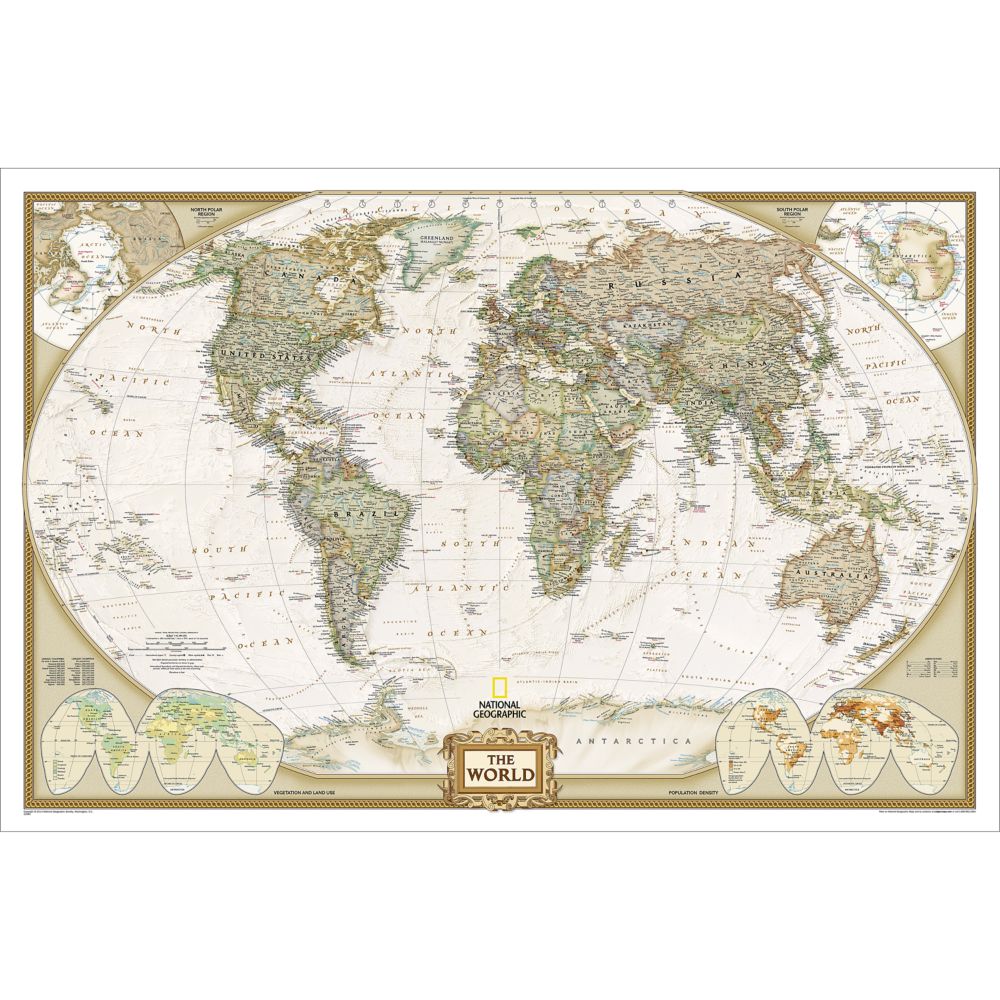 World Executive Political Standard Map - Laminated
