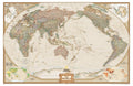 Pacific Centered World Executive Map - Enlarged Laminated