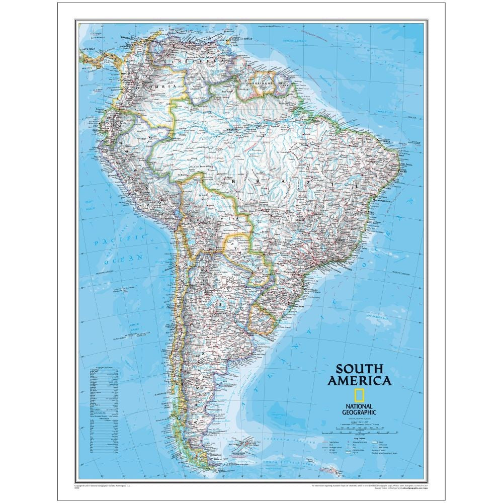 South America Classic Map - Standard Laminated
